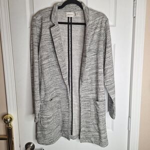 Zenergy By Chicos Heather Gray Women's Blazer Size 2 Large